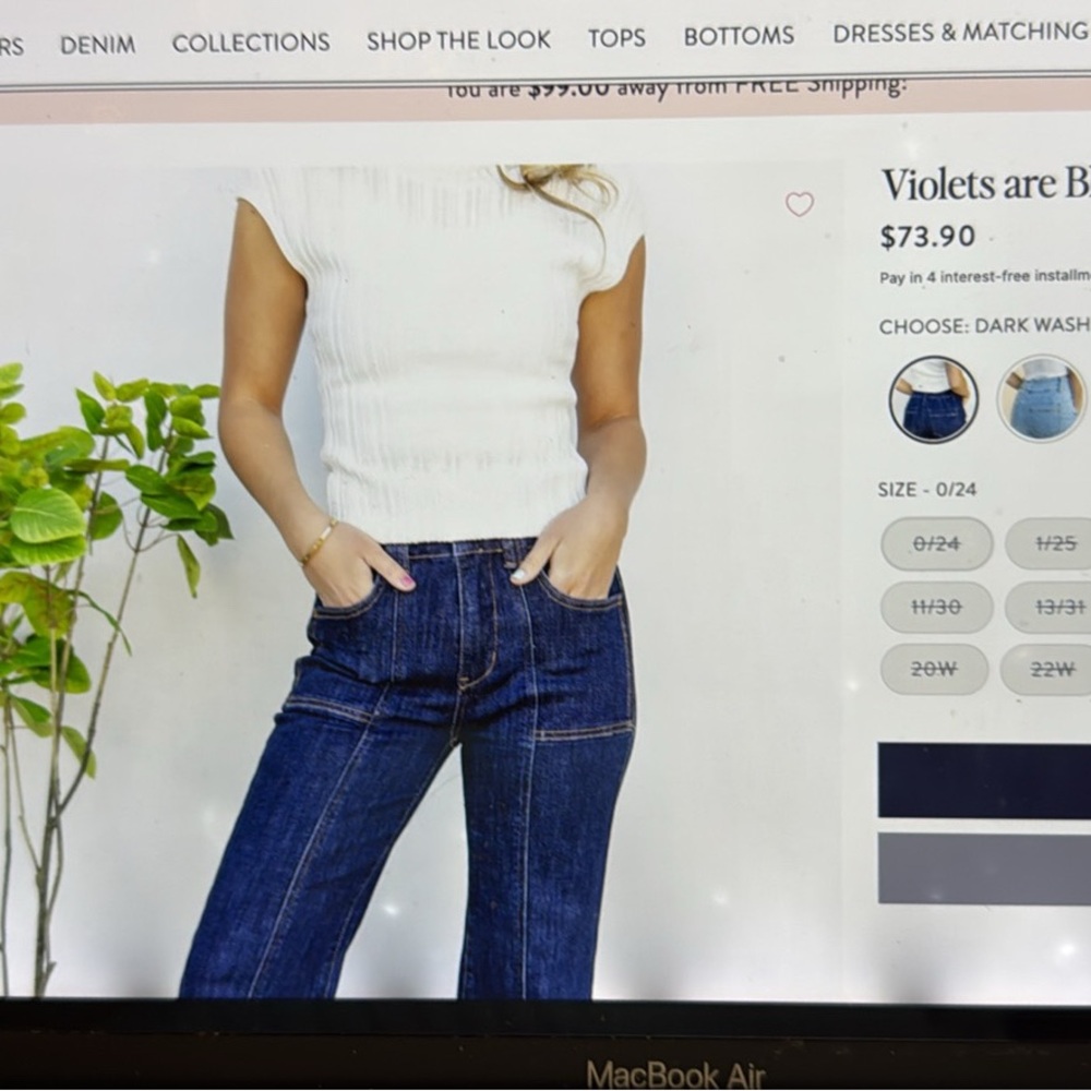 Violets Are Blue Dark Wash Ankle Jeans - Picture 2 of 9